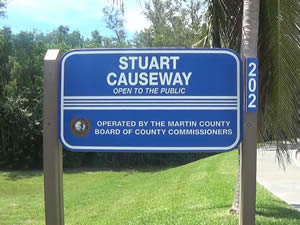 stuart causeway in martin county sign